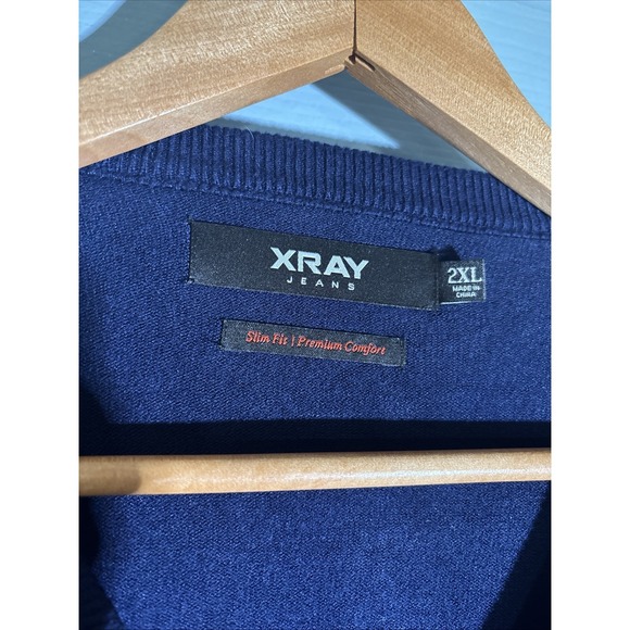 XRay Jeans Slim Fit Premium Comfort Blue Crew Neck Sweater Sz 2XL - Picture 2 of 11